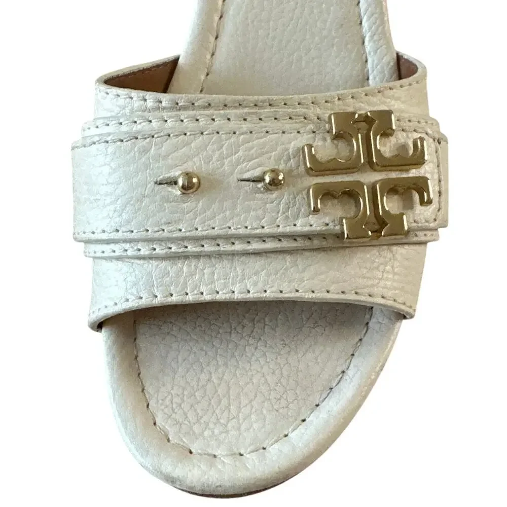 Tory Burch Elina Platform Wedge Ivory Gold 9